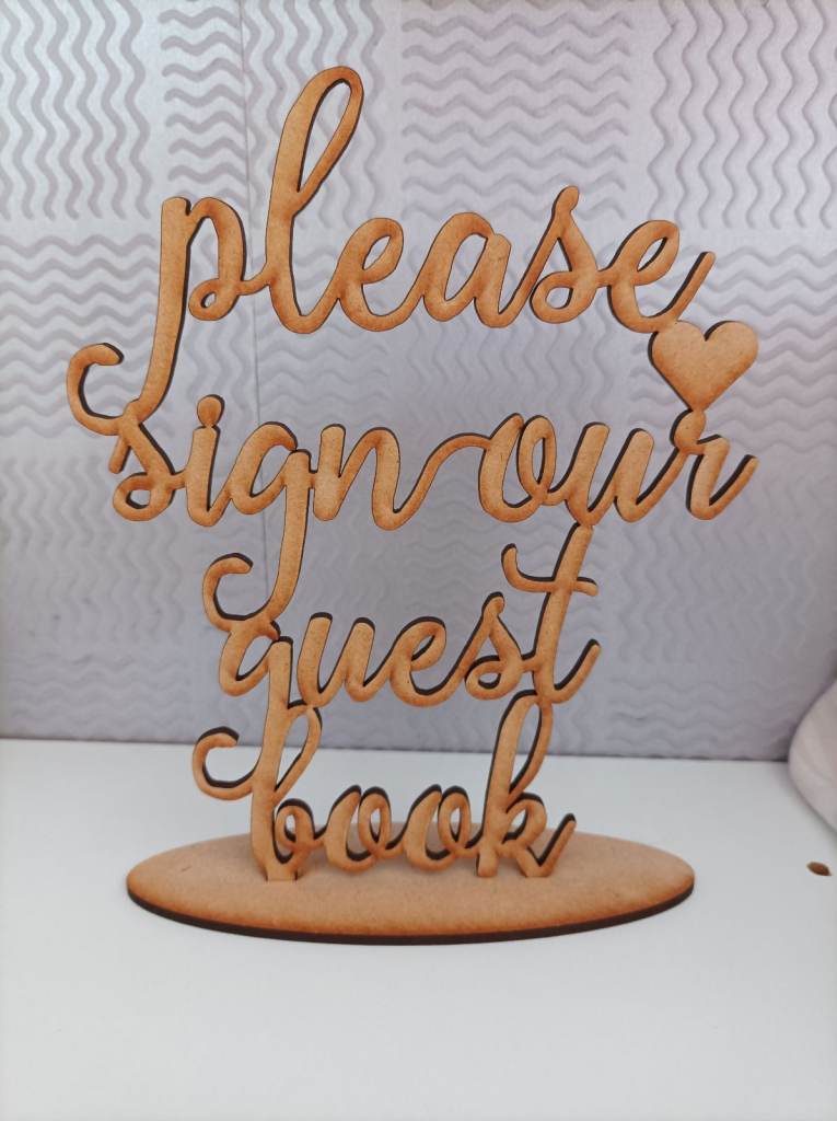 WEDDING TABLE GUEST BOOK PLAQUE