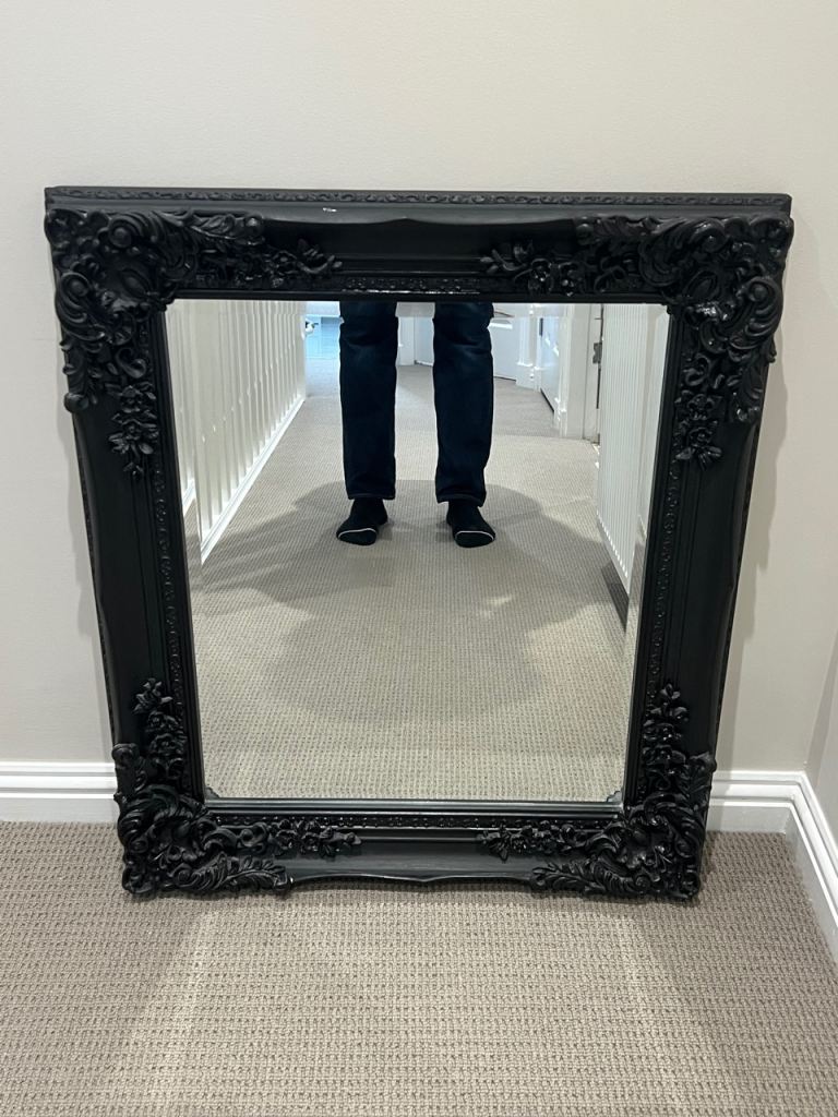 Ornate/Baroque Black Mirror (78.5cm x 68.5cm)