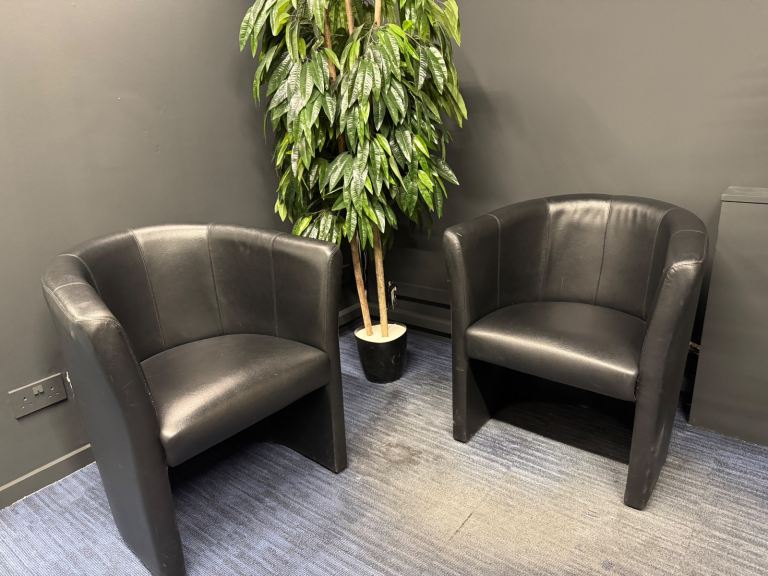 Black Tub Chair Office Lobby Reception 3 Available 