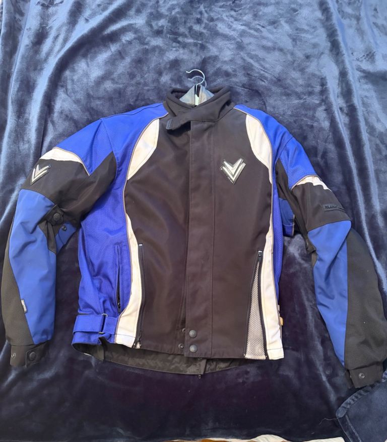 Frank Thomas Motorcycle Jacket - Blue, Black, White - Size L