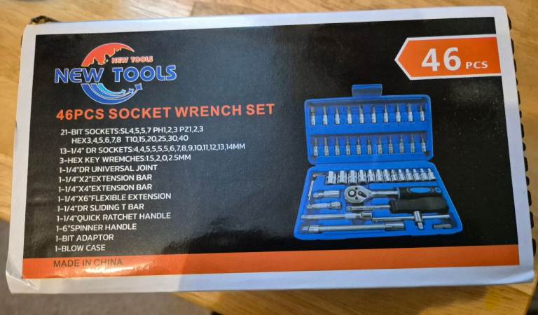 Socket Ratchet wrench set. 46 piece. New