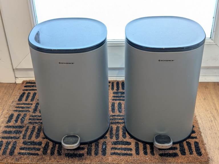 SONGMICS 5L Steel Pedal Bin – Grey/Black, Soft-Close