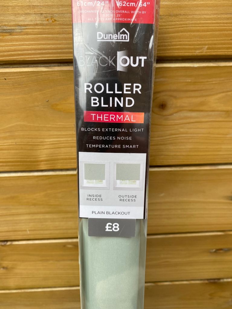 New Dunelm Blackout Thermal roller blind - sage