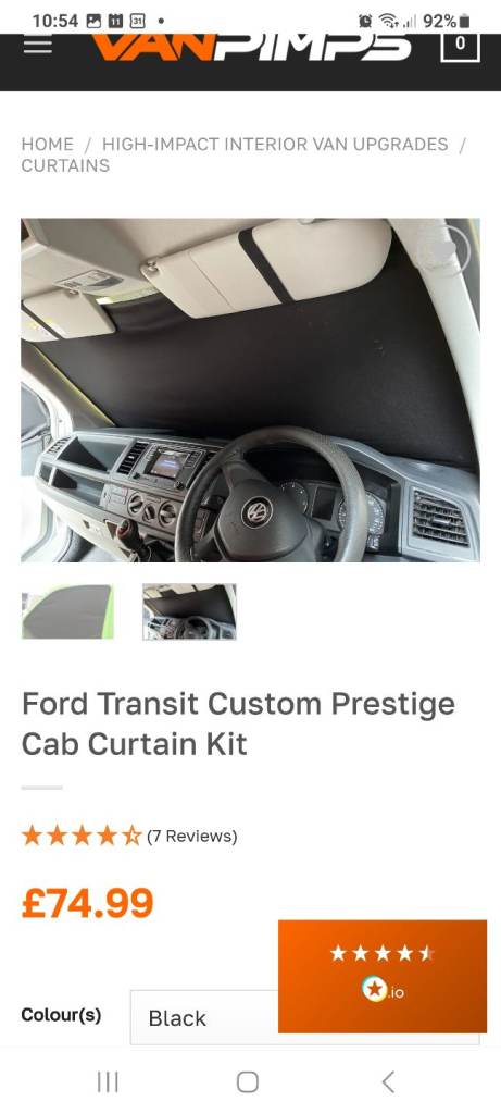 Van Pimps Ford Transit Custom Prestige Curtain kit