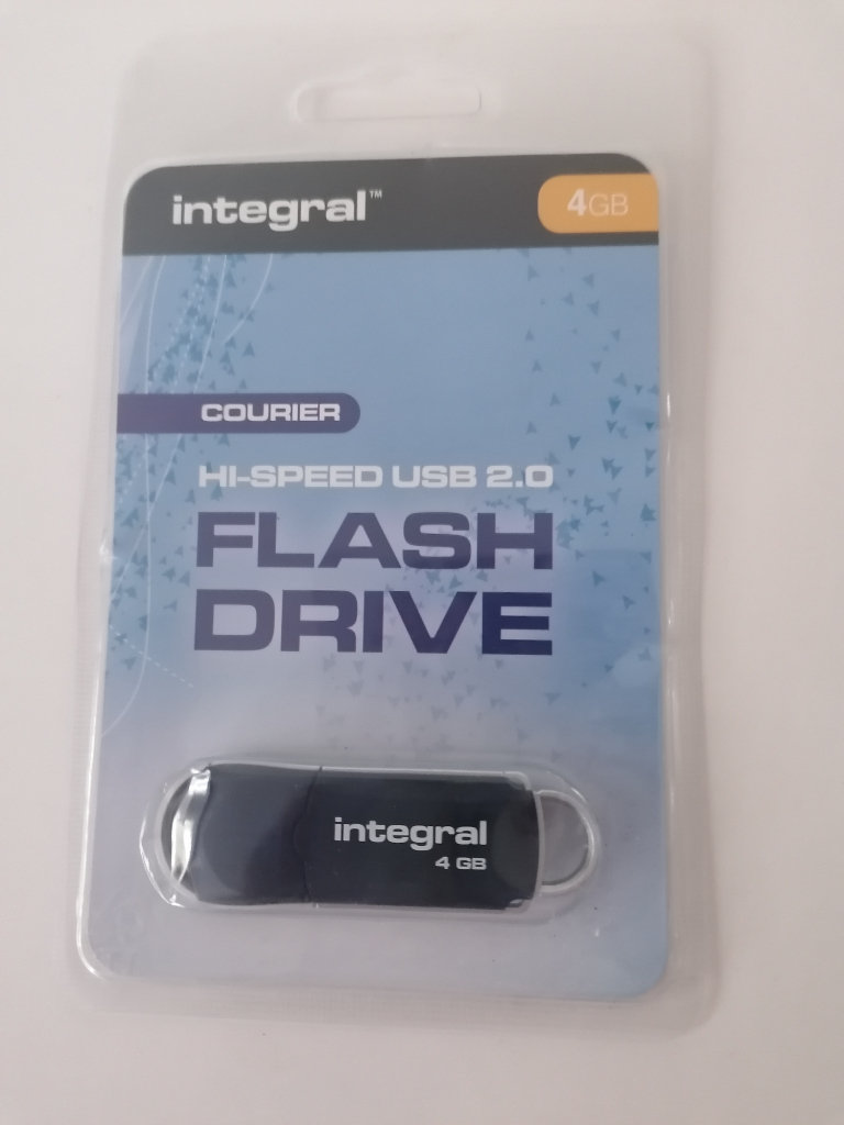 Integral Hi-Speed USB 2.0 Flash Drive - 4GB- Blue