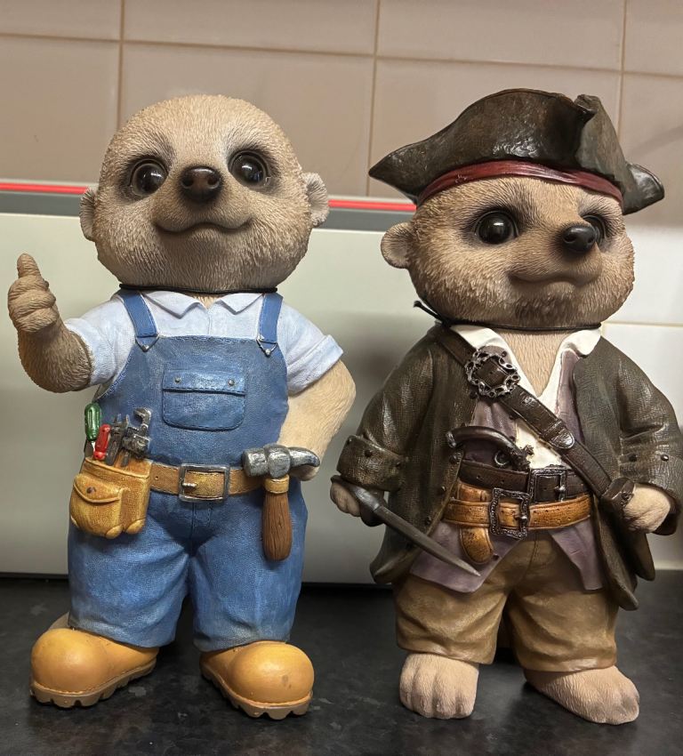 image for 2 Brand New Vivid Arts Resin Meerkats