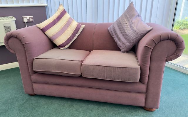 FREE Two-Seater Sofa - Purple, Fair Condition