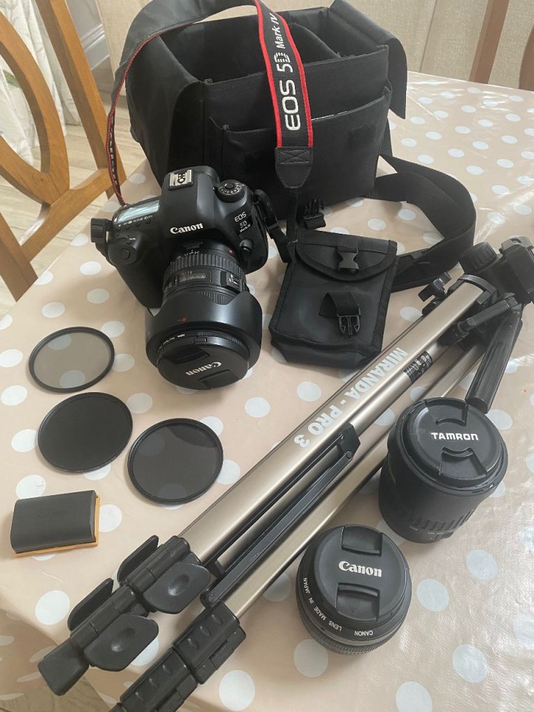Canon EOS 5D Mark IV DSLR Camera Kit with Lenses and Tripod