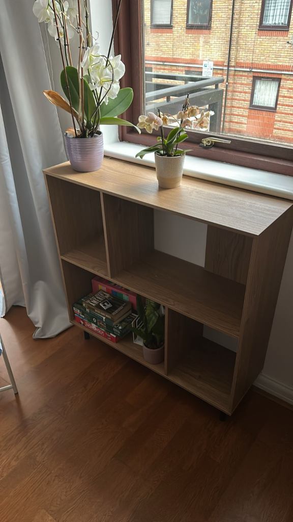Natural wooden bookcase