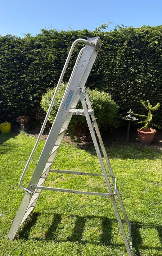  Aluminium Seven step ladder with rails and platform .