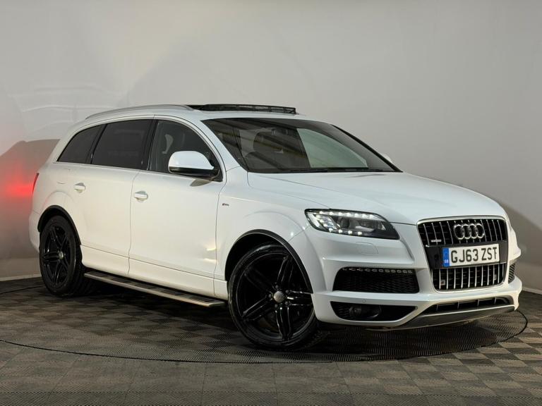 WHITE 2013 63 AUDI Q7 S LINE PLUS 3.0 DIESEL TDI V6 7 SEATER AUTOMATIC QUATTRO