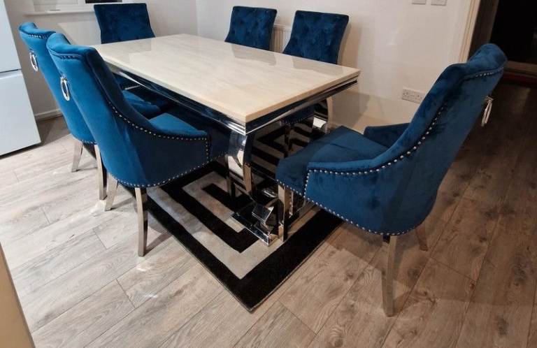 *Limited Time Offer* 1.8m Arianna Dining Table + Duke Plush Velvet Dining Chairs