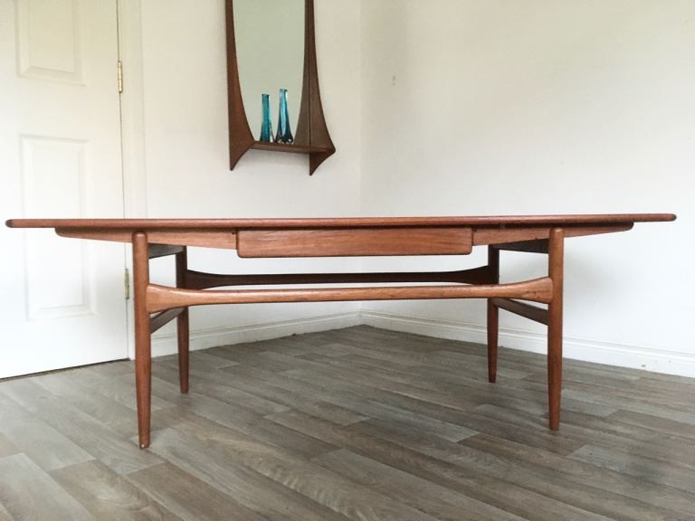* SOLD  * Vintage Retro Mid Century Teak Danish Coffee Table Arrebo Møbler