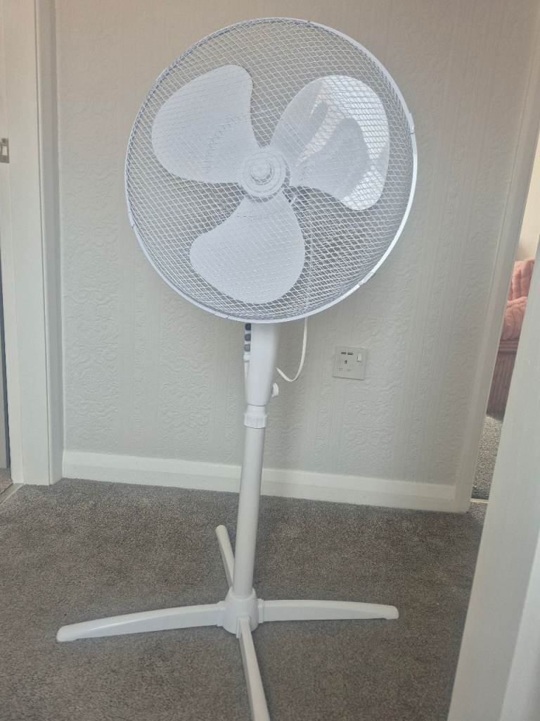 White 16-inch Pedestal Fan, 3-Speed Setting