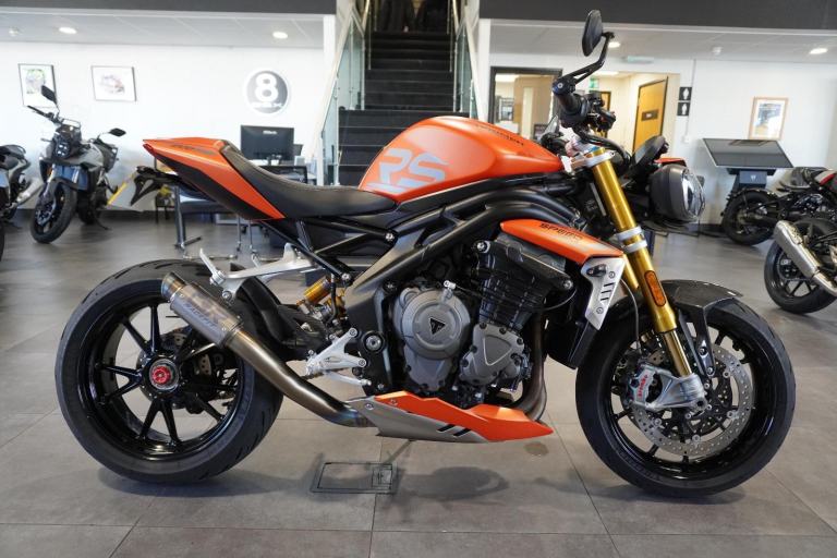 Triumph Speed Triple 1200 RS, 2023, Orange with just 7796miles Only £9995. 