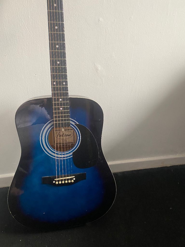 Falcon Acoustic Guitar Blue Sunburst – Good Condition