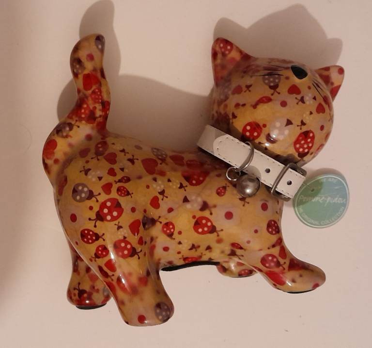 Pomme Pidou Cat Money Box. Ceramic Piggy Bank New