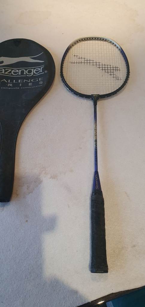 SLAZENGER CHALLENGE EVENT GRAPHITE SHITE BADMINTON RACKET WITH HEAD COVER