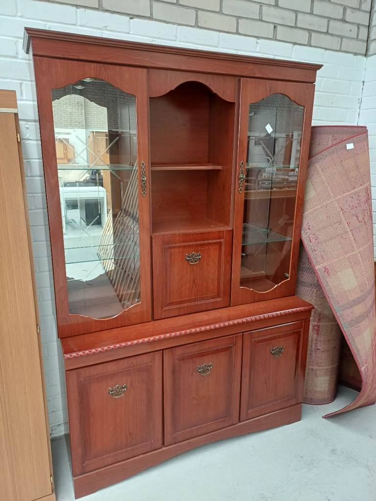 Cherry wood display/drinks cabinet