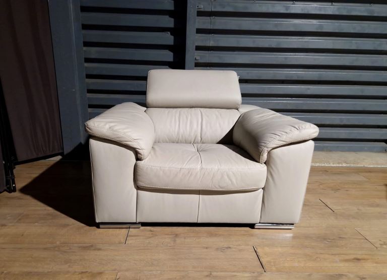 Leather armchair grey