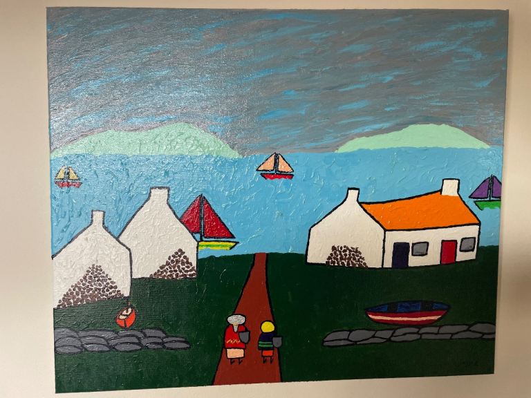 Painting of Irish cottage’s Donegal