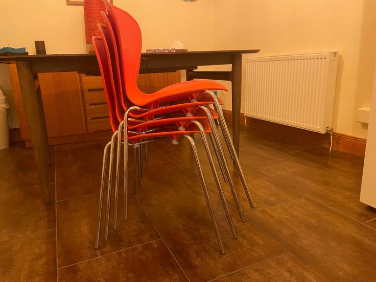 4 Bistro Style Stackable Chairs
