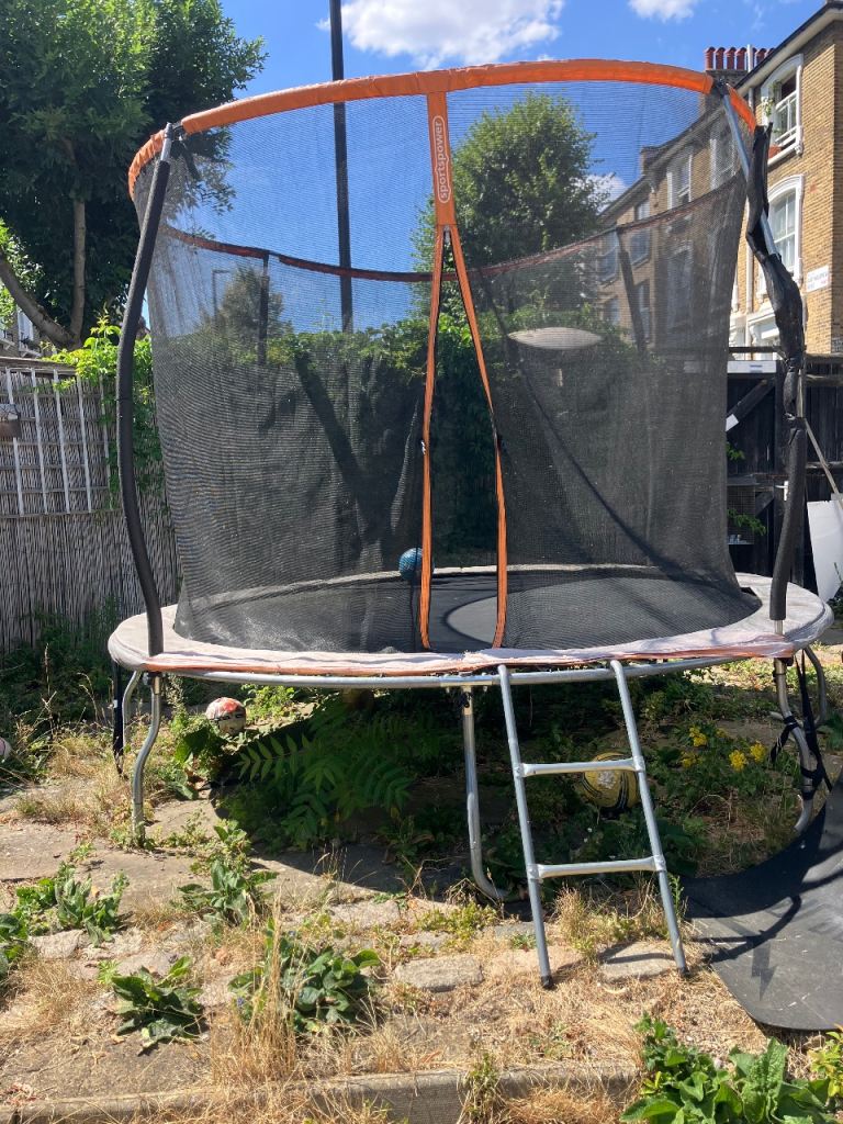 Large Garden Trampoline with Safety Net and Ladder