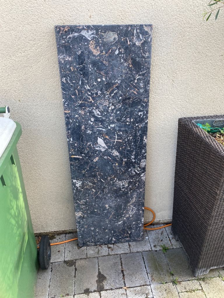 Large Multicoloured Dark Grey Marble Slab