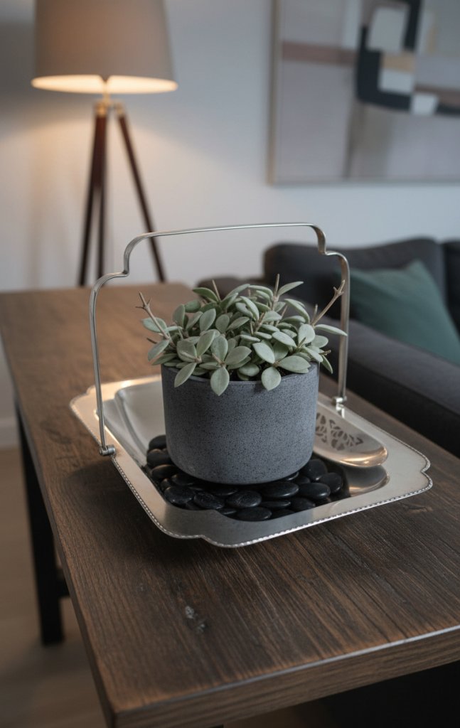 Bespoke Vintage Silver Botanical Plinth – Architectural Staging Tray Luxury Plants