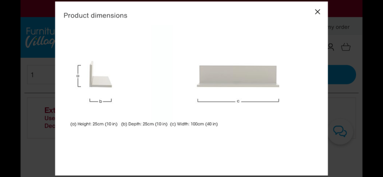 ‘Grigio’ light grey gloss shelf