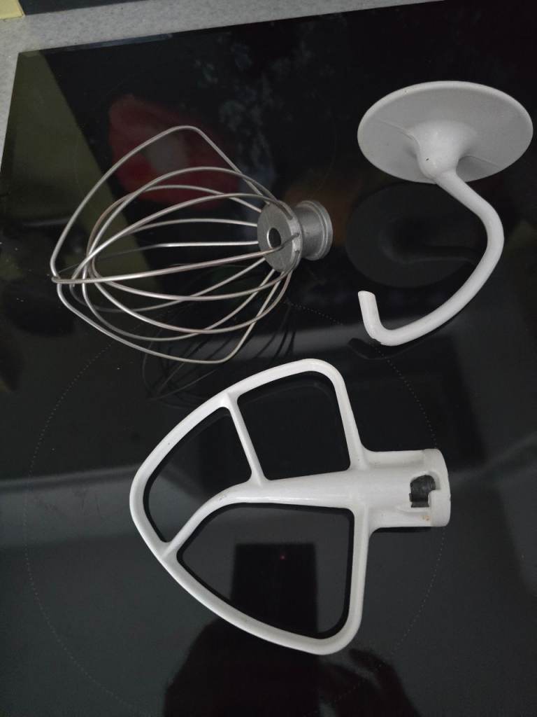 Kitchen Mixer Attachments - Whisk, Dough Hook, Flat Beater
