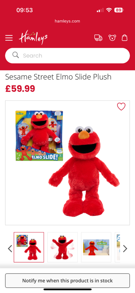Sesame Street Elmo slide plush