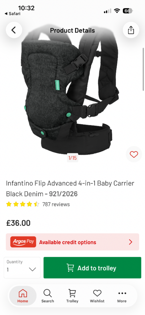 Infantino Flip Advanced 4-in-1 Baby Carrier - Black Denim