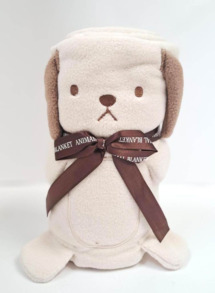 Adorable Puppy Dog Fleece Animal Blanket Roll for Babies