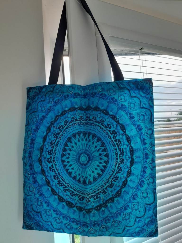 Mandala Blue Patterned Tote Bag – As New