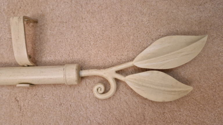 Ivory Curtain Poles with matching tie backs