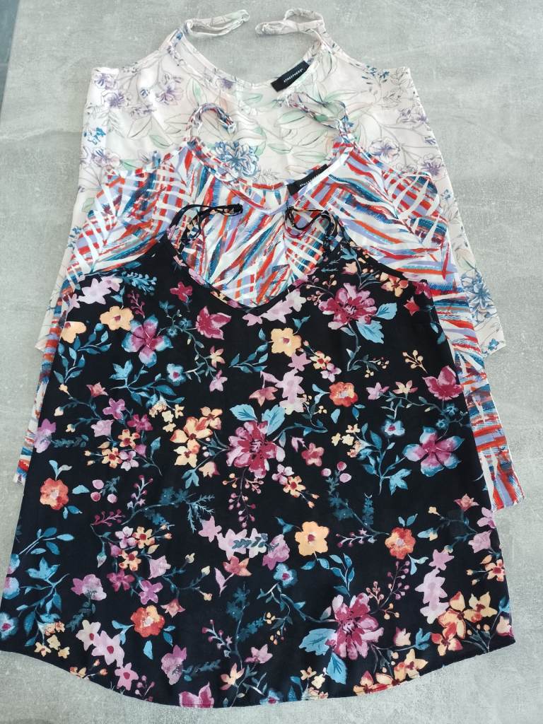 Size 6 strap summer tops x3