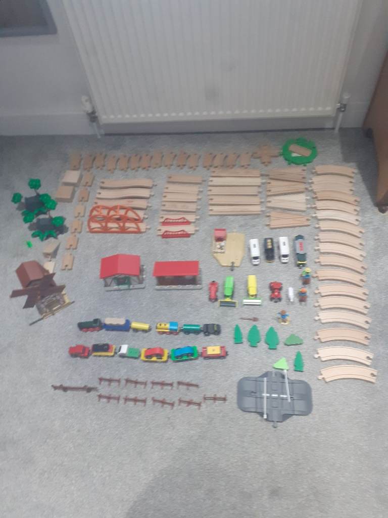 Childs wooden train set