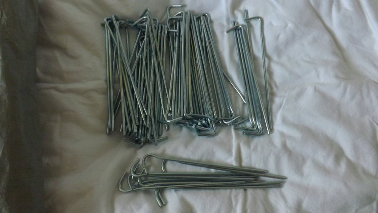Job Lot 90 Steel Tent / awning Pegs Metal. for Camping, Ground Sheet etc. £12. stoke on trent
