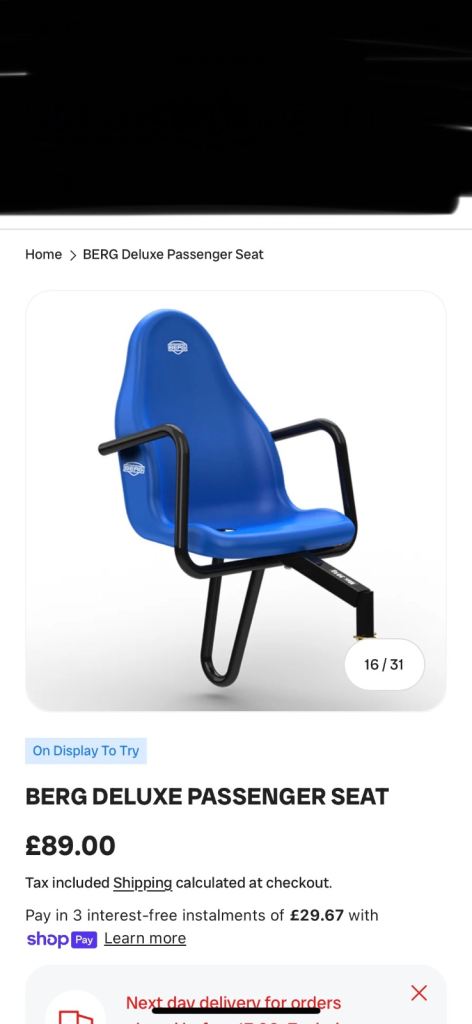 Gokart passenger seat / berg 