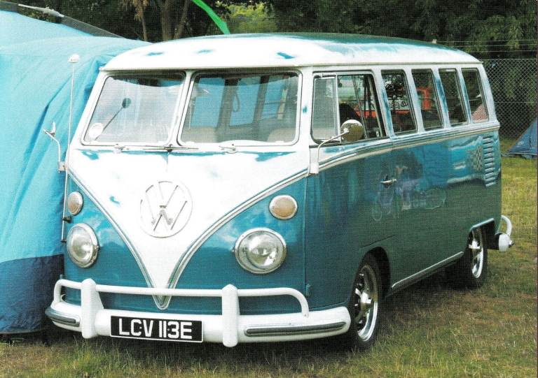 14. A framed magazine original featuring Split Window VW/Volkswagen Camper Reg LCV113E