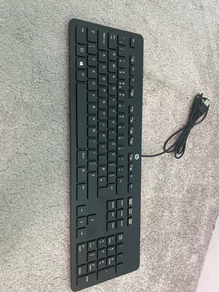 HP Wired USB Keyboard – Black, Good Condition