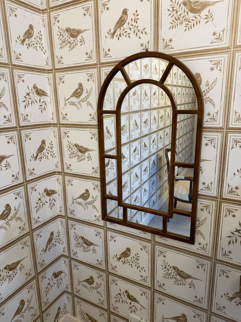 Framed Arch Window Shaped Mirror 