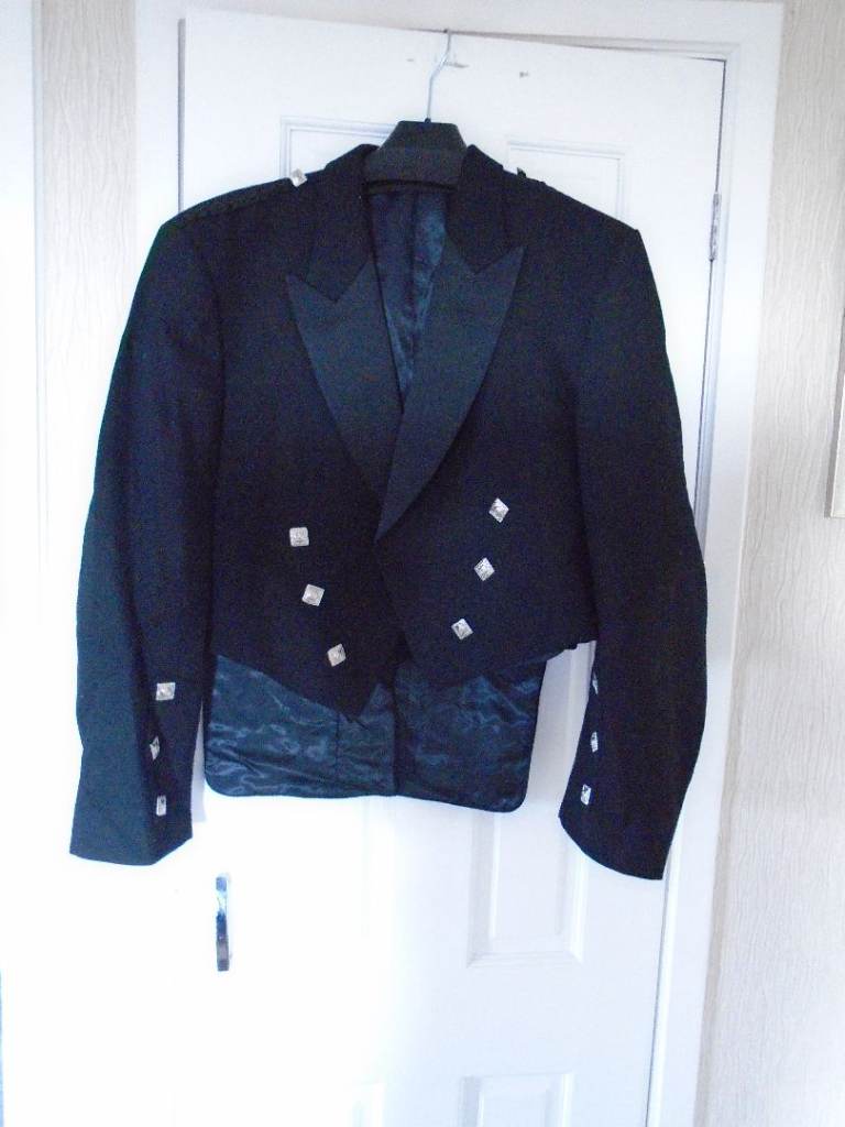 Mens prince charlie kilt jacket and waist coat size 44 inch chest 100% new wool