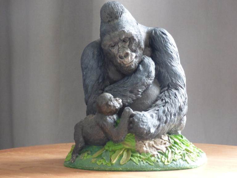 Country Artists. Silverback Gorilla And Child.