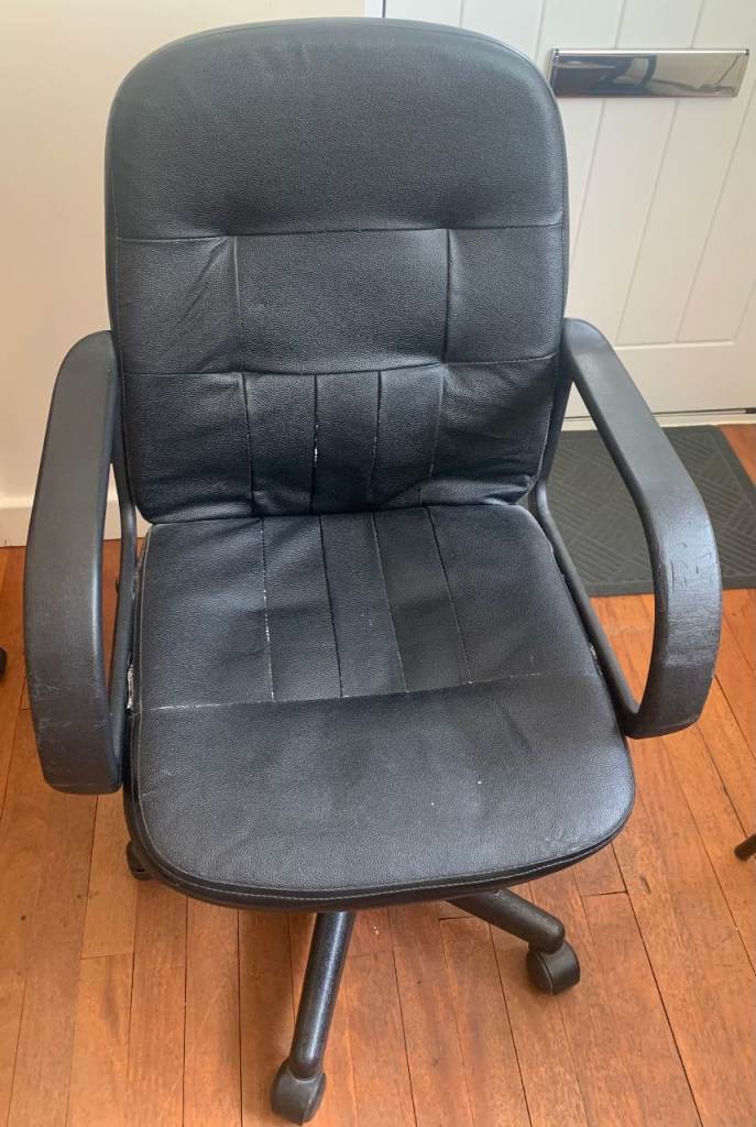 Black leather office chair