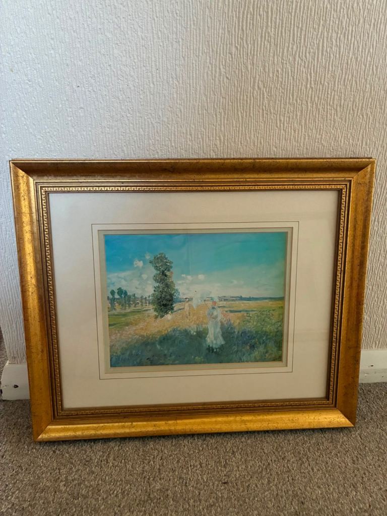 Claude Monet - Parasol print and original frame 