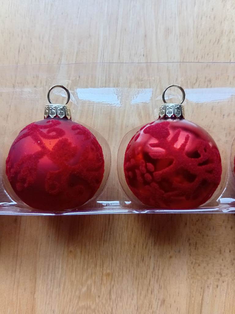 John Lewis Red Christmas Bauble Place Card Holders - Set of 6, New