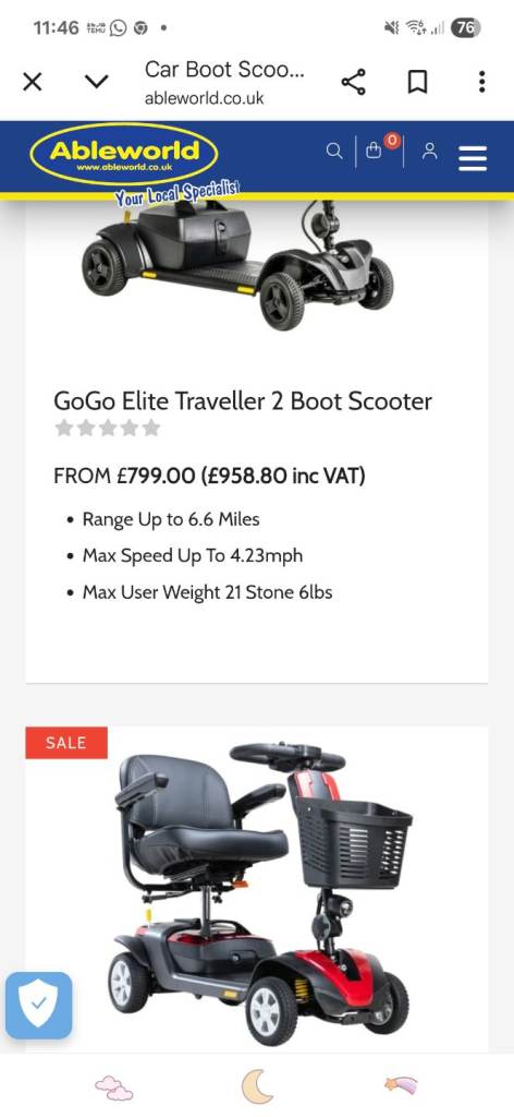 New blue mobility scooter 