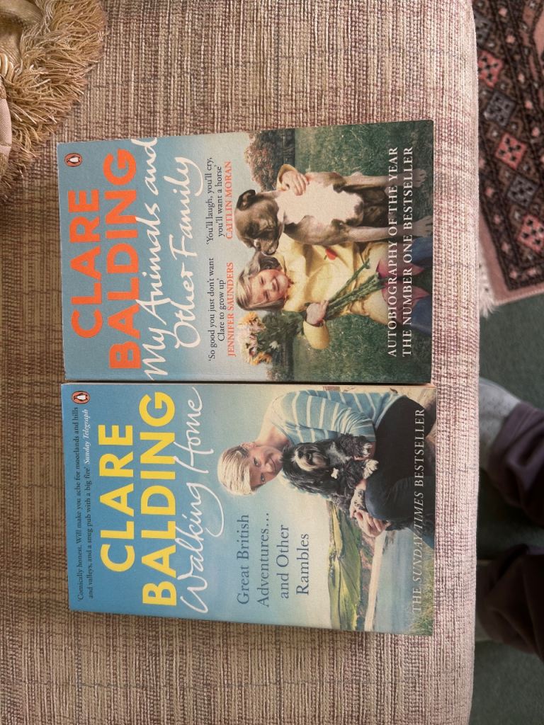 2 Clare Balding Books My Animals and other family and Walking Home